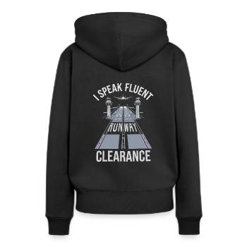 Contrôleur aérien - Sweat à capuche Premium bio Femme - noir - Dos - Julia (174cm)