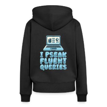 Datenbank Administrator - Frauen Premium Bio Hoodie - Schwarz - Hinten - Julia (174cm)