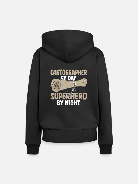 Kartograph - Frauen Premium Bio Hoodie - Schwarz