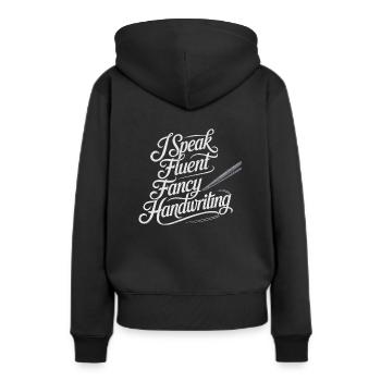 Calligraphe - Sweat à capuche Premium bio Femme - noir - Dos - Julia (174cm)