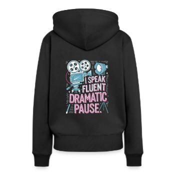 Acteur - Sweat à capuche Premium bio Femme - noir - Dos - Julia (174cm)
