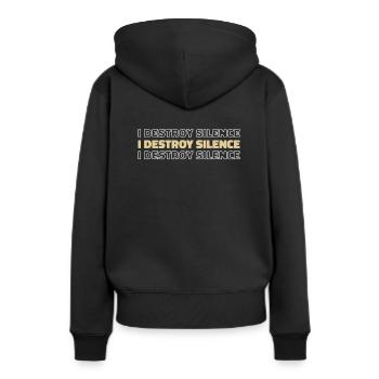 Banjo - Frauen Premium Bio Hoodie - Schwarz - Hinten - Julia (174cm)