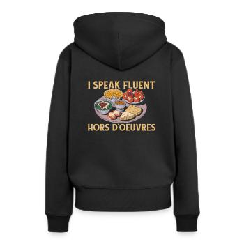 Traiteur - Sweat à capuche Premium bio Femme - noir - Dos - Julia (174cm)