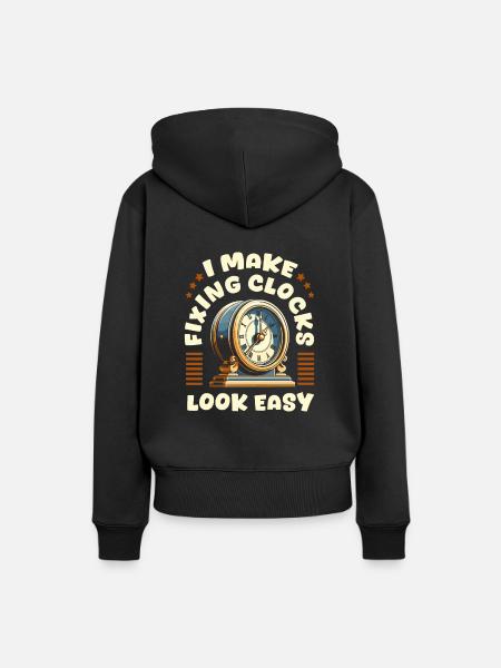 Uhrmacher - Frauen Premium Bio Hoodie - Schwarz