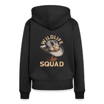 Escouade de gardes de chasse - Sweat à capuche Premium bio Femme - noir - Dos - Julia (174cm)
