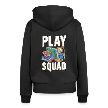Brigade de garde d’enfants - Sweat à capuche Premium bio Femme - noir - Dos - Julia (174cm)