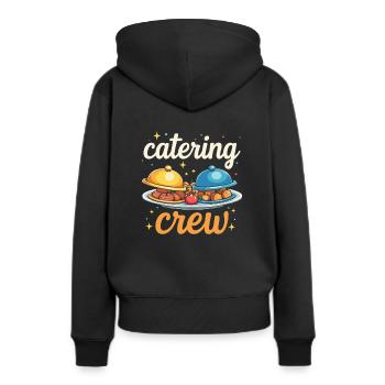 Équipe traiteur - Sweat à capuche Premium bio Femme - noir - Dos - Julia (174cm)