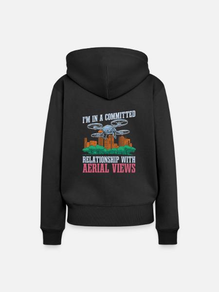 Drohne Quadrocopter - Frauen Premium Bio Hoodie - Schwarz