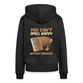 Accordéon - Sweat à capuche Premium bio Femme - noir - Dos - Julia (174cm)