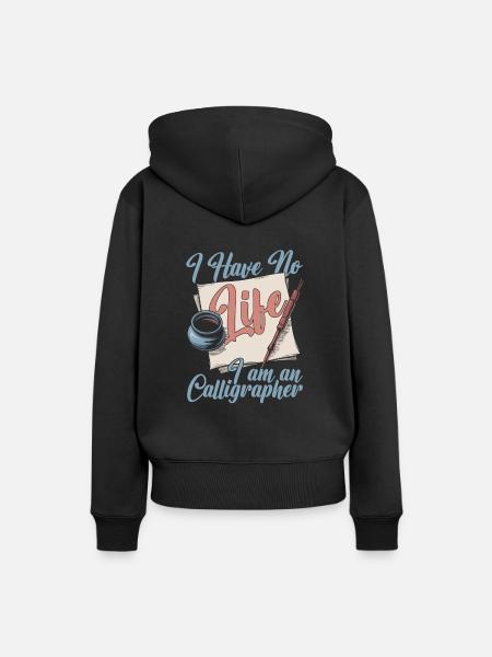 Kalligraph - Frauen Premium Bio Hoodie - Schwarz