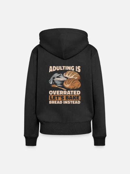 Brotbacken - Frauen Premium Bio Hoodie - Schwarz