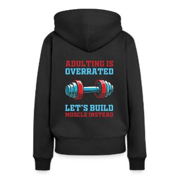 Musculation bodybuilders - Sweat à capuche Premium bio Femme - noir - Dos - Julia (174cm)