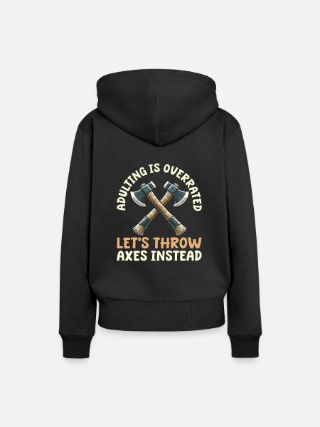 Axtwerfen Axtwerfer - Frauen Premium Bio Hoodie - Schwarz