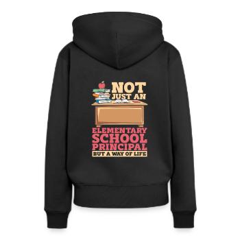 Directeur d’école primaire - Sweat à capuche Premium bio Femme - noir - Dos - Julia (174cm)