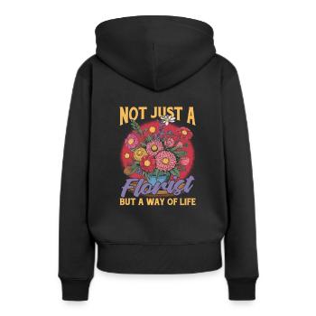 Fleuriste Fleuriste Fleuriste - Sweat à capuche Premium bio Femme - noir - Dos - Julia (174cm)