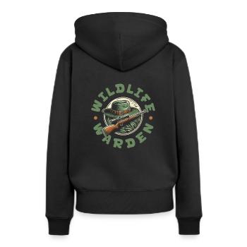 Équipe de superviseur de chasse - Sweat à capuche Premium bio Femme - noir - Dos - Julia (174cm)