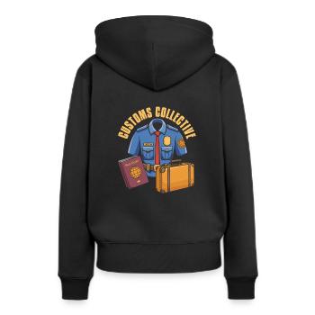 Équipe d’agents des douanes - Sweat à capuche Premium bio Femme - noir - Dos - Julia (174cm)