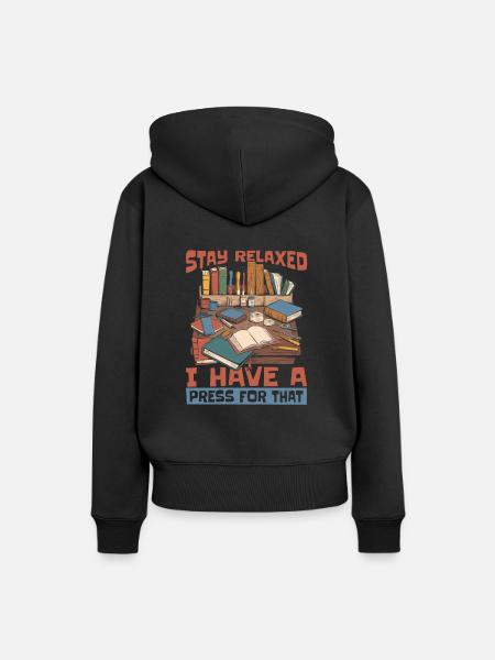 Buchbinder - Frauen Premium Bio Hoodie - Schwarz