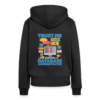 Datenbank Administrator - Frauen Premium Bio Hoodie - Schwarz - Hinten - Julia (174cm)