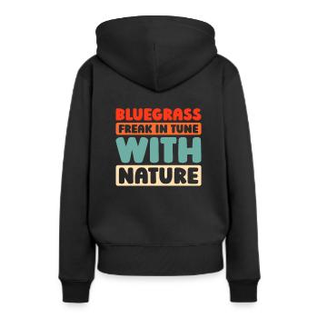 Banjo - Frauen Premium Bio Hoodie - Schwarz - Hinten - Julia (174cm)