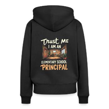 Directeur d’école primaire - Sweat à capuche Premium bio Femme - noir - Dos - Julia (174cm)