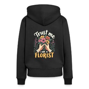 Fleuriste Fleuriste Fleuriste - Sweat à capuche Premium bio Femme - noir - Dos - Julia (174cm)