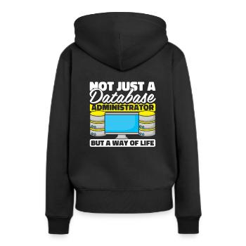 Datenbank Administrator - Frauen Premium Bio Hoodie - Schwarz - Hinten - Julia (174cm)