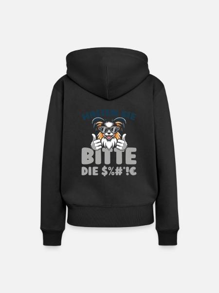 Papillon Halten Sie Bitte Die Fresse - Frauen Premium Bio Hoodie - Schwarz