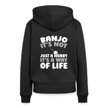 Banjo - Sweat à capuche Premium bio Femme - noir - Dos - Julia (174cm)