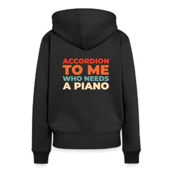 Accordéon - Sweat à capuche Premium bio Femme - noir - Dos - Julia (174cm)