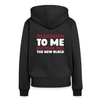 Akkordeon - Frauen Premium Bio Hoodie - Schwarz - Hinten - Julia (174cm)