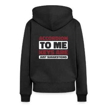 accordéon - Sweat à capuche Premium bio Femme - noir - Dos - Julia (174cm)