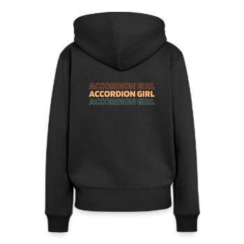 Accordéon - Sweat à capuche Premium bio Femme - noir - Dos - Julia (174cm)