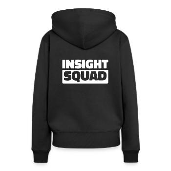 Kurier Kader - Frauen Premium Bio Hoodie - Schwarz - Hinten - Julia (174cm)