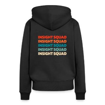 Kurier Kader - Frauen Premium Bio Hoodie - Schwarz - Hinten - Julia (174cm)