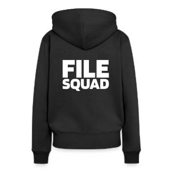 Cadre des greffiers des tribunaux - Sweat à capuche Premium bio Femme - noir - Dos - Julia (174cm)