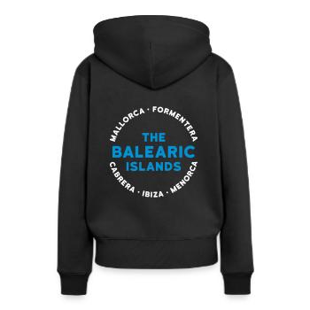 Les îles Baléares - Sweat à capuche Premium bio Femme - noir - Dos - Julia (174cm)