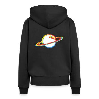 planète - Sweat à capuche Premium bio Femme - noir - Dos - Julia (174cm)