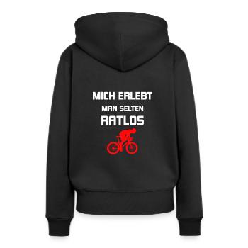 Fahrrad - Frauen Premium Bio Hoodie - Schwarz - Hinten - Julia (174cm)
