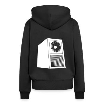 haut-parleur - Sweat à capuche Premium bio Femme - noir - Dos - Julia (174cm)
