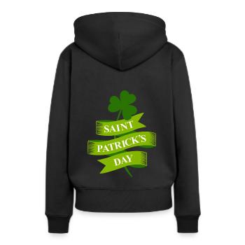 Saint Patrick's Day Irland Feiertag Geschenk - Frauen Premium Bio Hoodie - Schwarz - Hinten - Julia (174cm)