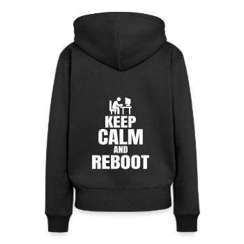 Admin Dites au programmeur administrateur Keep Calm Sys - Sweat à capuche Premium bio Femme - noir - Dos - Julia (174cm)