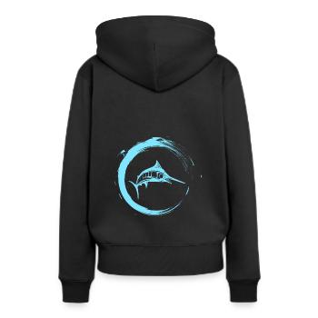 Le sabre - Sweat à capuche Premium bio Femme - noir - Dos - Julia (174cm)