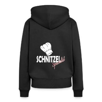 schnitzel - Sweat à capuche Premium bio Femme - noir - Dos - Julia (174cm)