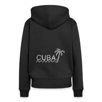Cuba - Sweat à capuche Premium bio Femme - noir - Dos - Julia (174cm)