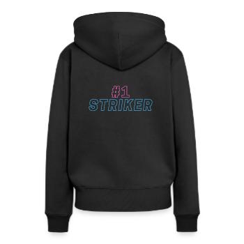 Attaquant numéro 1 - Sweat à capuche Premium bio Femme - noir - Dos - Julia (174cm)