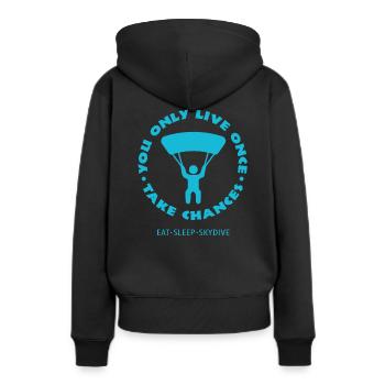 Parachute - Sweat à capuche Premium bio Femme - noir - Dos - Julia (174cm)