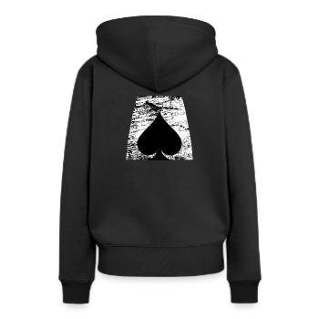 Pik Poker - Sweat à capuche Premium bio Femme - noir - Dos - Julia (174cm)
