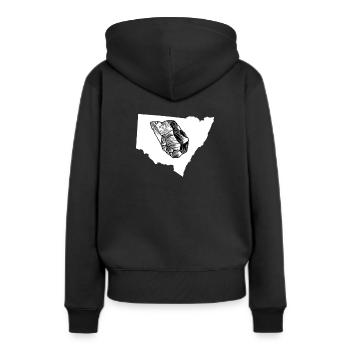 Pierre - Sweat à capuche Premium bio Femme - noir - Dos - Julia (174cm)