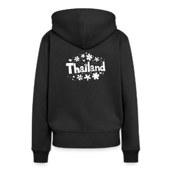 Thaïlande - Sweat à capuche Premium bio Femme - noir - Dos - Julia (174cm)